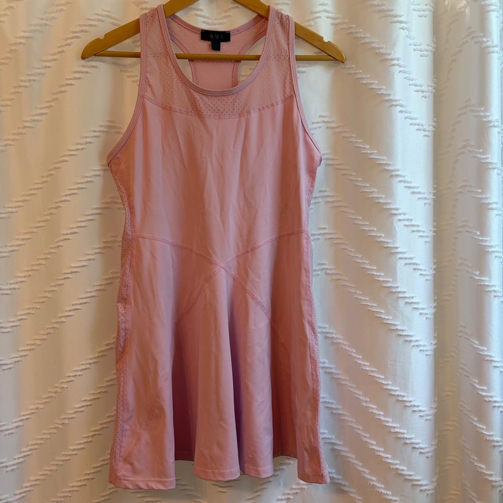 Alala Womens Pink Laser Cut Racerback Tennis Dress Size Medium Activewear